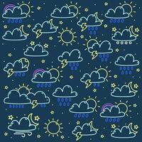 Cute weather pattern on background vector