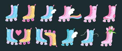 Set roller skates vector