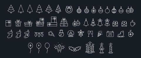 Christmas icons set, set of vector icons