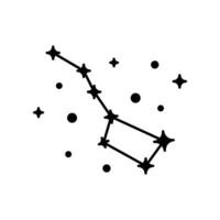 Constellation Ursa Major Big Dipper Great Bear solid icon. concept of astronomy can be used for web and mobile simple sign logo. Vector illustration design on white background. EPS 10