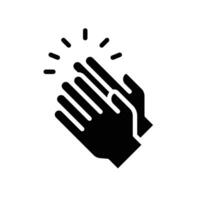 Applause glyph icon. Clapping Hands Cheers slap. Celebration hand gesture. Audience slam. Applauding or ovation applause gesture making noise. Vector illustration. Design on white background. EPS 10