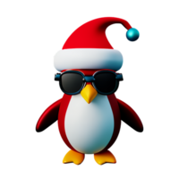 pinguim chapéu santa ai generativo png