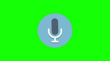 une microphone icône sur une vert Contexte video