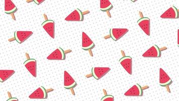 watermelon popsicle pattern vector illustration video