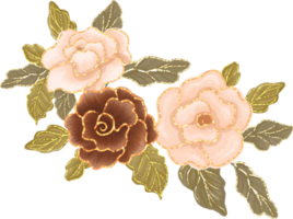 Brown Glitter Rose Arrangement png