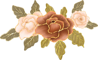 Castanho brilhar rosa arranjo png