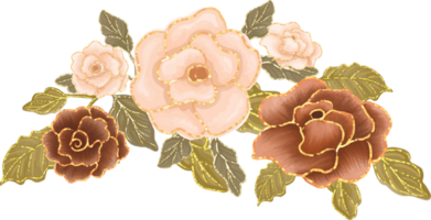 Castanho brilhar rosa arranjo png