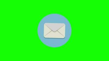 een e-mail envelop Aan een groen scherm video