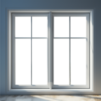 AI generative White window in modern style with transparent windows, png