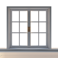 ai generativo blanco ventana en moderno estilo con transparente ventanas, png