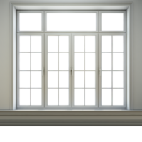 AI generative White window in modern style with transparent windows, png