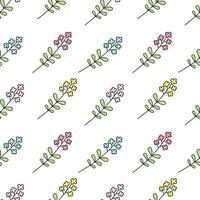 Vector seamless pattern flowers, plants.