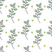 Vector seamless pattern flowers, plants.