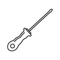 Vector illustration in flat style. Screwdriver icon, outline in doodle style.