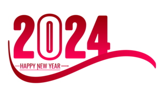 2024 Happy new year lettering clipart png