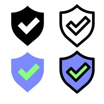 plano diseño proteger icono con Lista de Verificación en el medio, adecuado para seguridad ilustraciones vector
