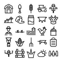 Farm and plantation themed icon set design, suitable for various design projects vector