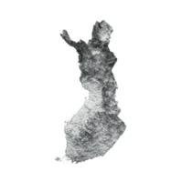 Finlandia carta geografica bandiera ombroso sollievo colore altezza carta geografica 3d illustrazione png