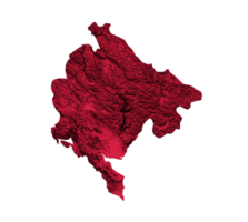 Montenegro mapa Montenegro bandeira sombreado alívio cor altura mapa 3d ilustração png