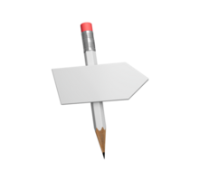 crayon de conception infographique de l'éducation et éléments de signalisation routière. illustration 3d de panneau éducatif png