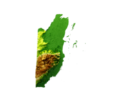 belize mapa sombreado alívio cor altura mapa 3d ilustração png