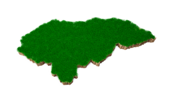 Honduras Map soil land geology cross section with green grass and Rock ground texture 3d illustration png