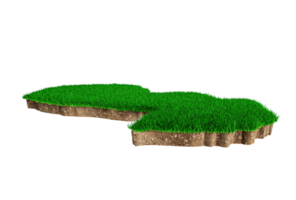 Paraguay map soil land geology cross section with green grass and Rock ground texture 3d illustration png