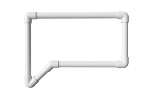 Weiß Rede Blase gemacht mit pvc Rohre isoliert 3d Illustration png