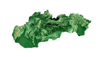Slovakia Topographic Map 3d realistic map Color 3d illustration png