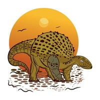 aislado de colores bosquejo de un herbívoro dinosaurio vector ilustración