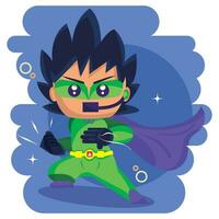 Isolated cute male superhero cartoon character Vector illustration