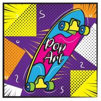 Isolated retro skateboard sketch comic page Vector illustration