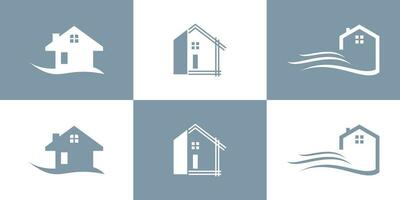 building unique logo set , modern, concept , real estate, Premium Vector