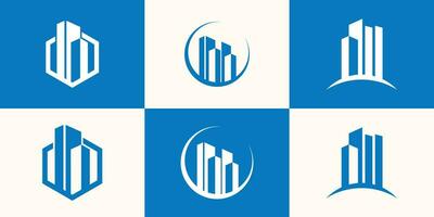 collection of building architecture sets Premium Vector