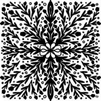 a black and white design with a floral pattern vector