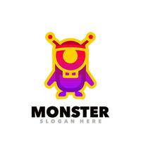 monstruo degradado diseño vector