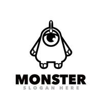 Monster line art design vector