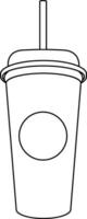 Illustrated Coffee Cup, Take away Cup, Disposable Cup, Tumblr Cup, or Reusable Cup Line Art Illustration. vector