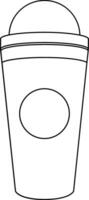 Illustrated Coffee Cup, Take away Cup, Disposable Cup, Tumblr Cup, or Reusable Cup Line Art Illustration. vector