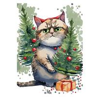 Christmas Watercolor Design vector