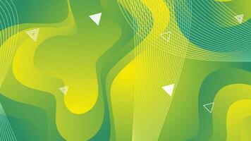 Green and yellow gradient fluid wave abstract background vector