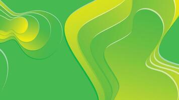 Green and yellow gradient fluid wave abstract background vector