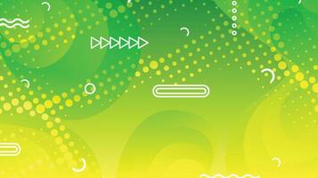 Green and yellow gradient fluid wave abstract background vector