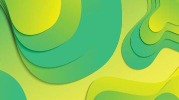 Green and yellow gradient fluid wave abstract background vector