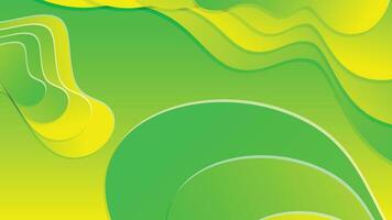 Green and yellow gradient fluid wave abstract background vector