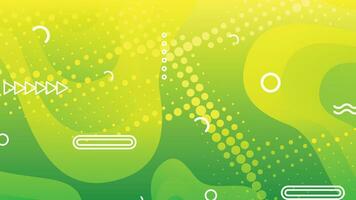 Green and yellow gradient fluid wave abstract background vector