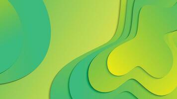 Green and yellow gradient fluid wave abstract background vector