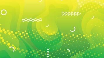 Green and yellow gradient fluid wave abstract background vector