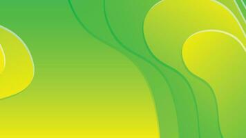 Green and yellow gradient fluid wave abstract background vector