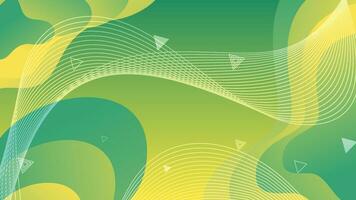 Green and yellow gradient fluid wave abstract background vector